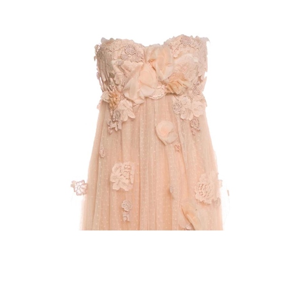 SOLD -Dolce & Gabbana Peach Lace Gown - Picture 2 of 3